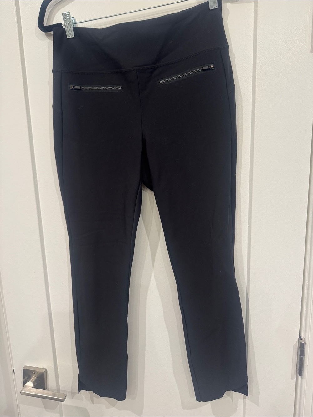 Athleta Black Zipper-Front Ponte Pants